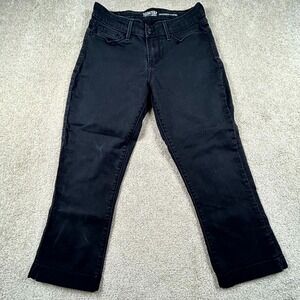 Signature Levi Strauss & Co. Modern Capri Jeans Women 28 Black Travel Cuffed Hem